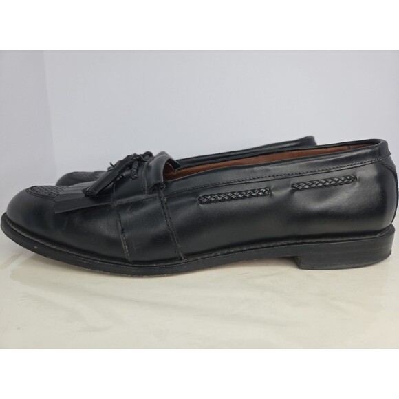 Allen Edmonds \'Cody\' Black Leather  Dress Loafer Woven Detail &Tassels S 14 EUC main image 4